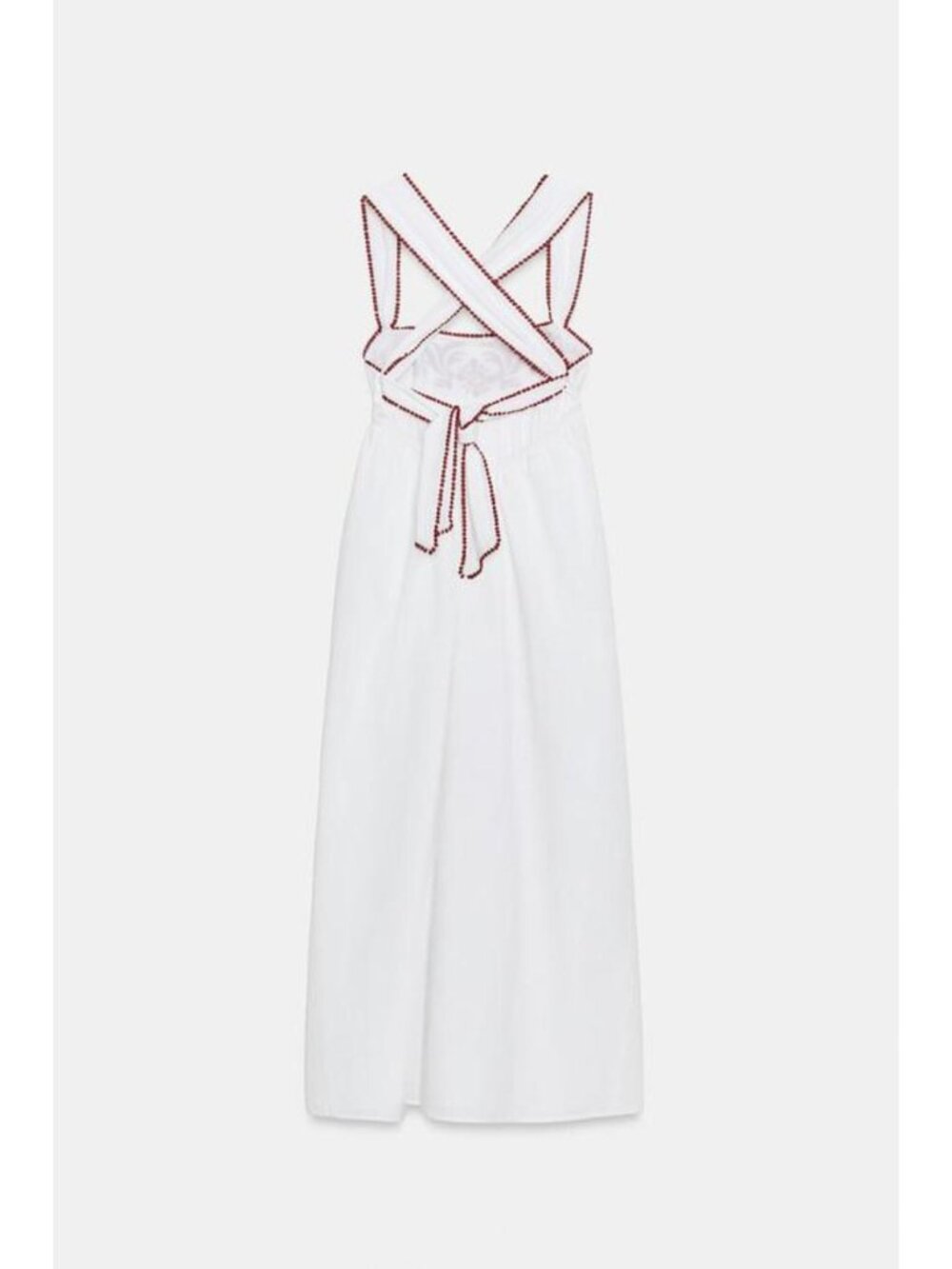 ZARA EMBROIDERED TEXTURED MIDI DRESS - Picture 9 of 10